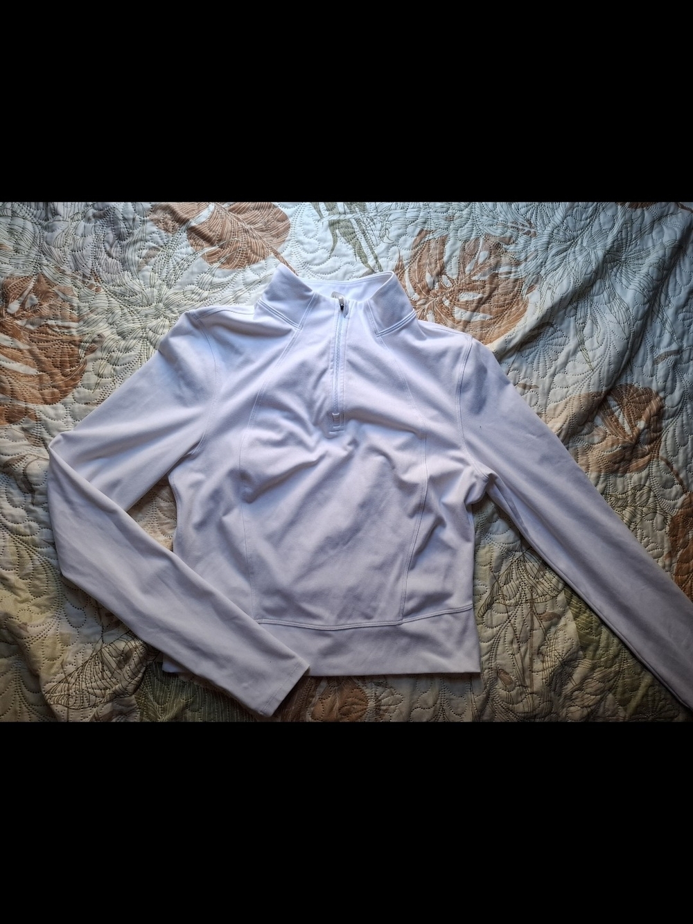 Ivory White Quarter-Zip Long Sleeve Pullover